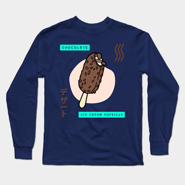 Chocolate Ice Cream Popsicle for Chocolate Lovers and Food Lovers Long Sleeve T-Shirt by LetShirtSay